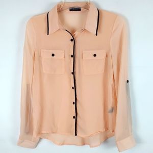 Mine Button Down Shirt Blouse Top Womens S Office Party Work Formal Going Out